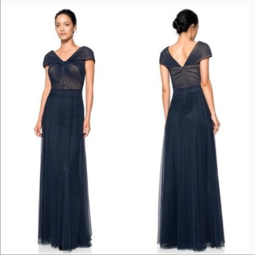 NWT Tadashi Shoji Tulle Twist Gown Maxi Dress Size 14